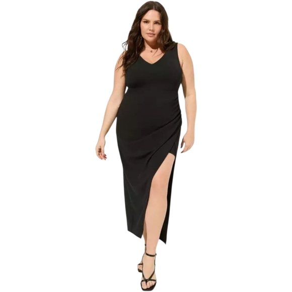 Torrid Black V-neck and Back Long Evening Gown Size 20 - Picture 1 of 5